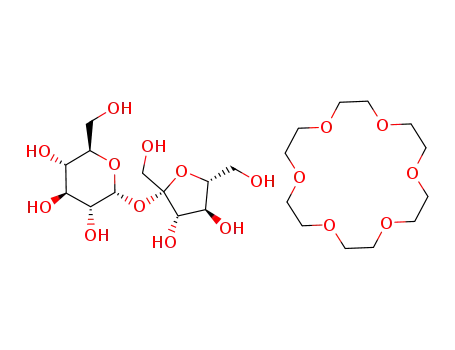 (2R,3R,4S,5S,6R)-2-((2S,3S,4S,5R)-3,4-Dihydroxy-2,5-bis-hydroxymethyl-tetrahydro-furan-2-yloxy)-6-hydroxymethyl-tetrahydro-pyran-3,4,5-triol; compound with 1,4,7,10,13,16-hexaoxa-cyclooctadecane